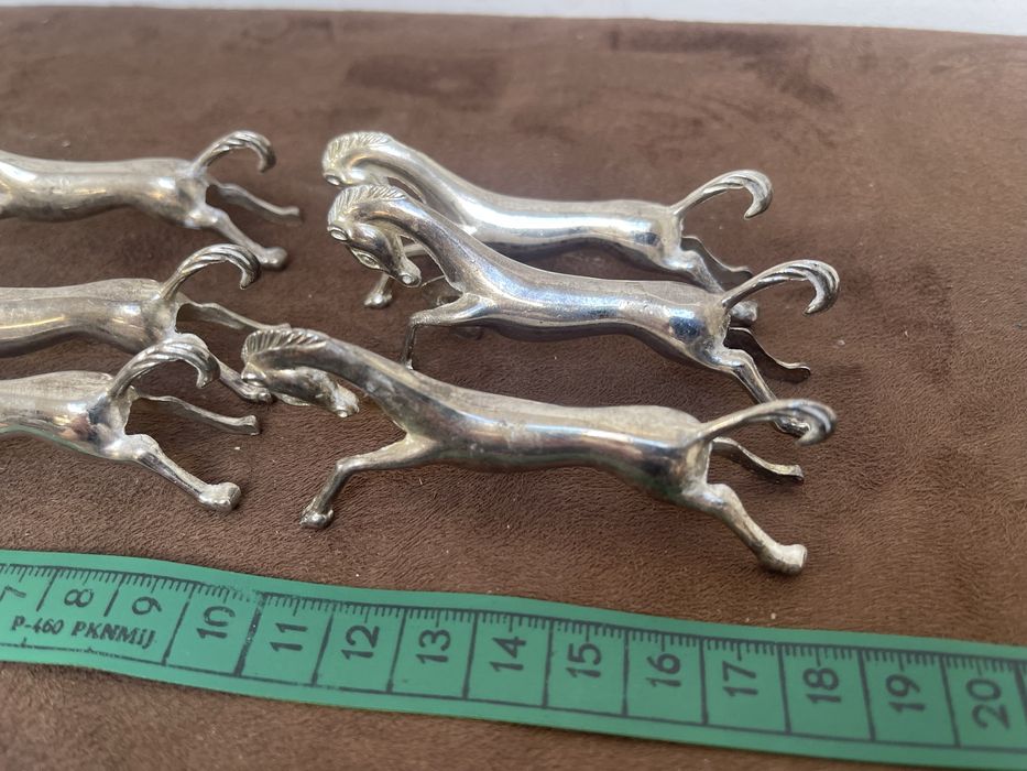 Art Deco Konie Stare Masywne Posrebrzane Koziołki Pod Sztućce.