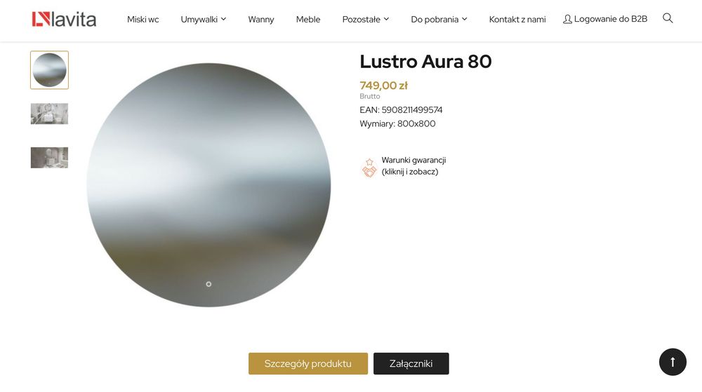 Lustro L'avita Aura 80x80