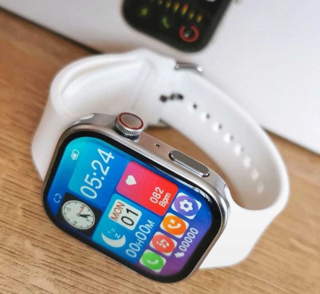 Smartwatch srebrny, komplet watch 9