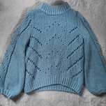 Sweter H&M z dodatkiem alpaki – niebieski, miękki, ażurowy
