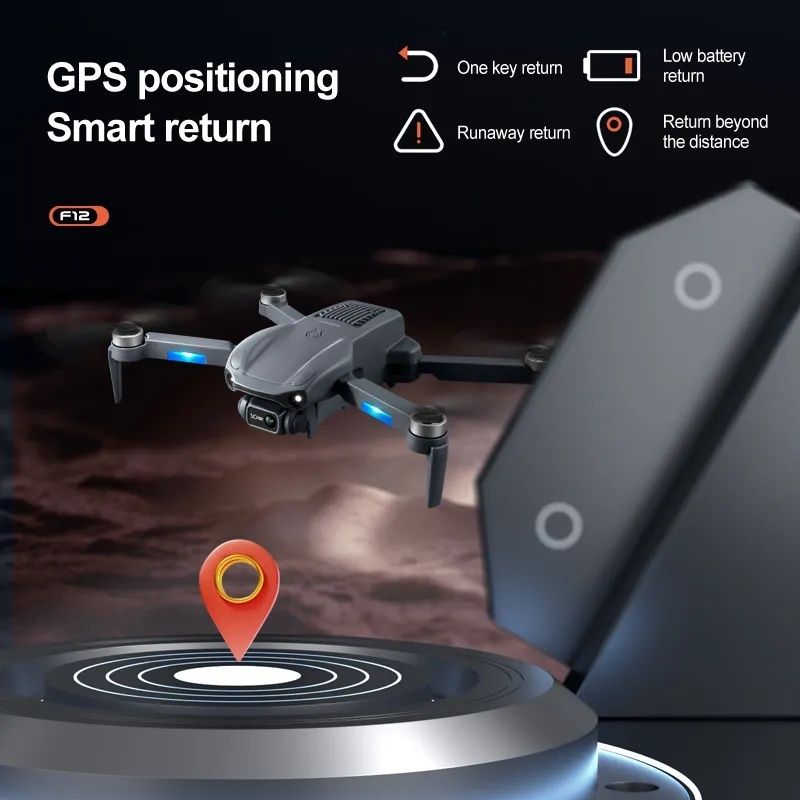 Dron F12 Pro GPS, 3km zasięg 2×kamera 4K ,Powrót