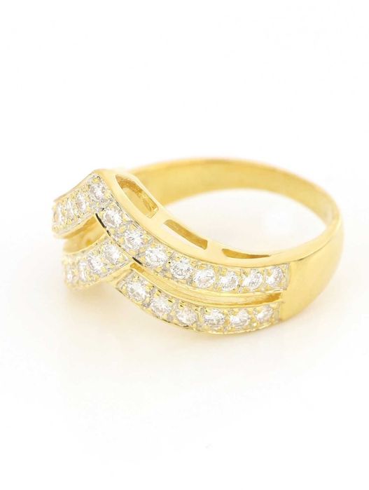 Złoty pierścionek z naturalnymi brylantami diamentami 0,85ct certyfika