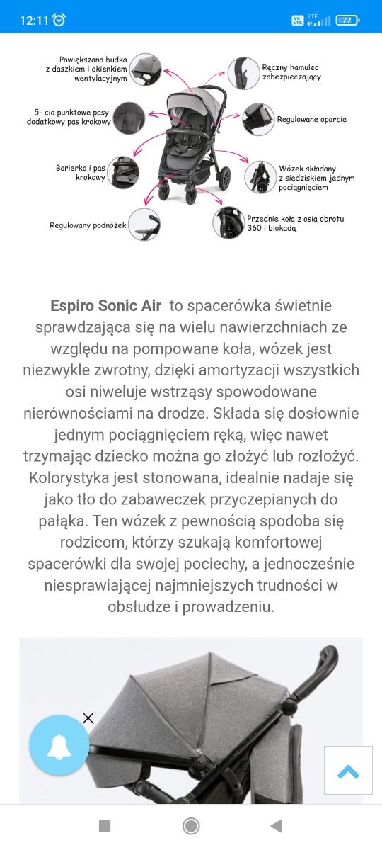 Wózek spacerowy Espiro Sonic Air Junge