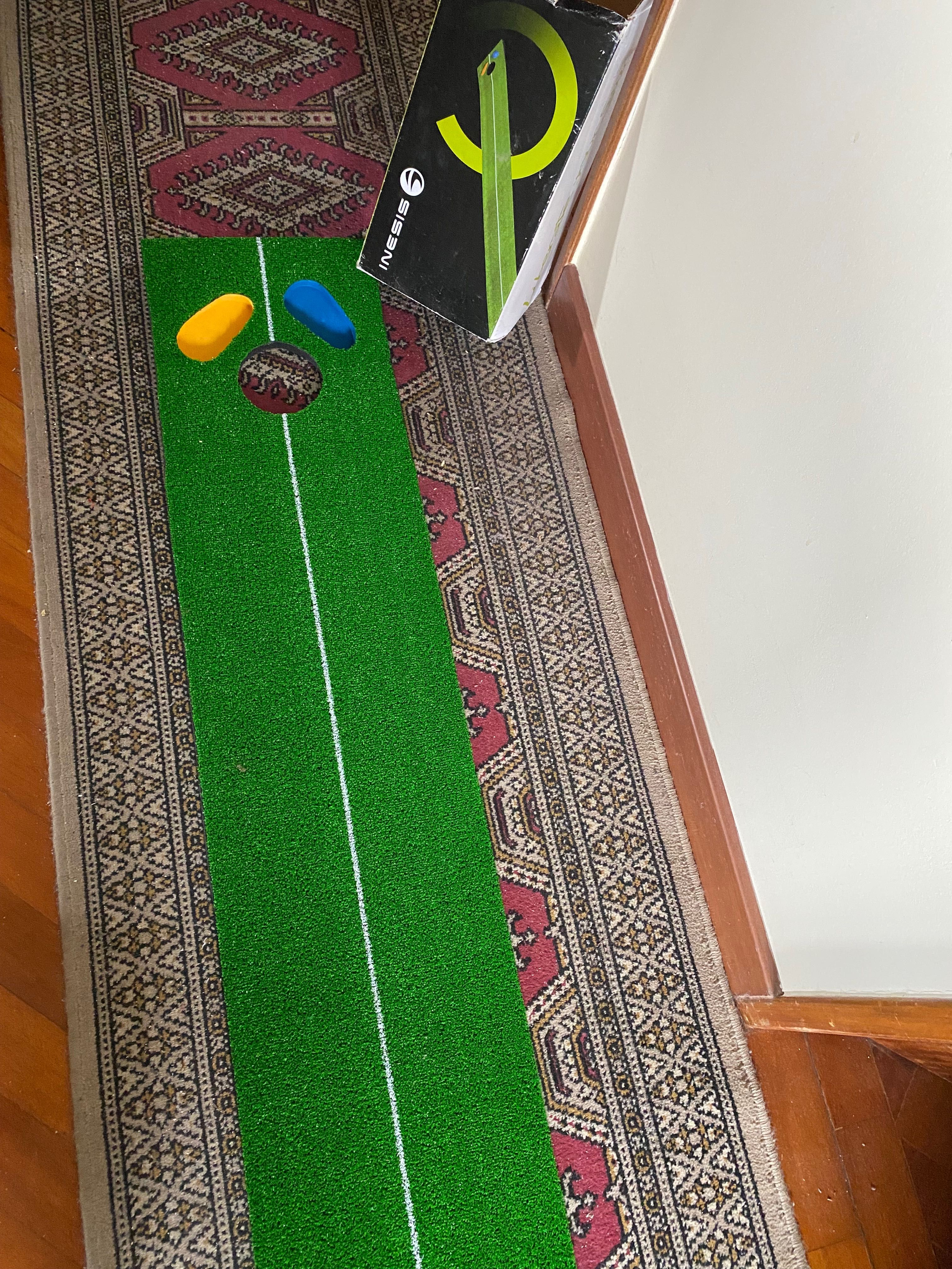 Tapete de putting de treino de golf com 5 bolas