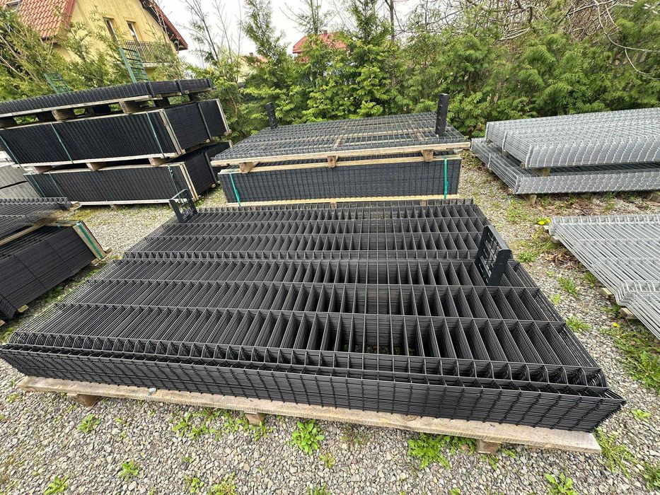 Panel ogrodzeniowy ocynk malowany proszkowo CZARNY/GRAFIT 123cm fi 4