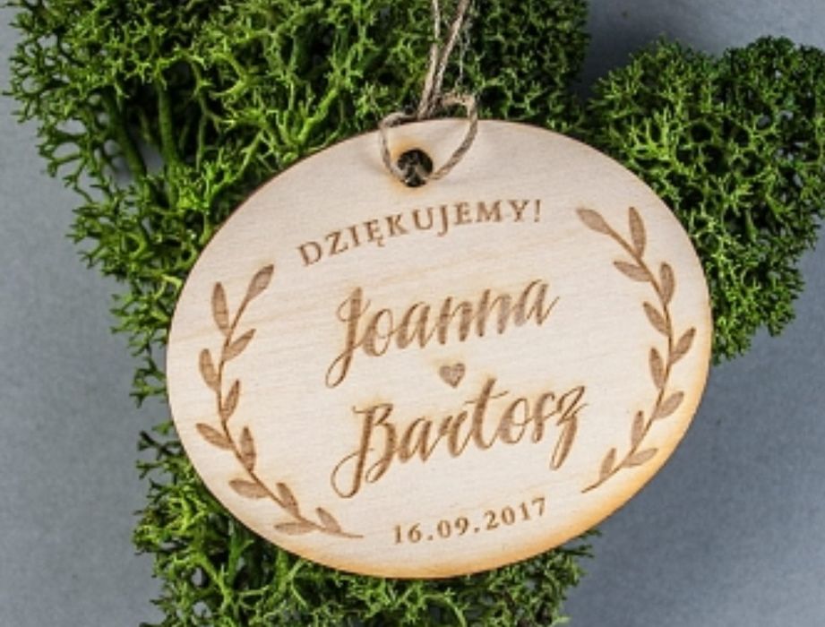 Ślubne zaproszenia podziękowania zawieszki na alkohol