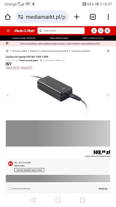 Uniwersalny Zasilacz do laptopa ISY IAC-1103 65W