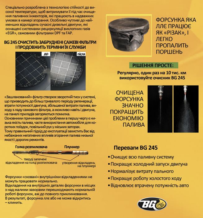 Очищувач паливної системи дизелів BG245