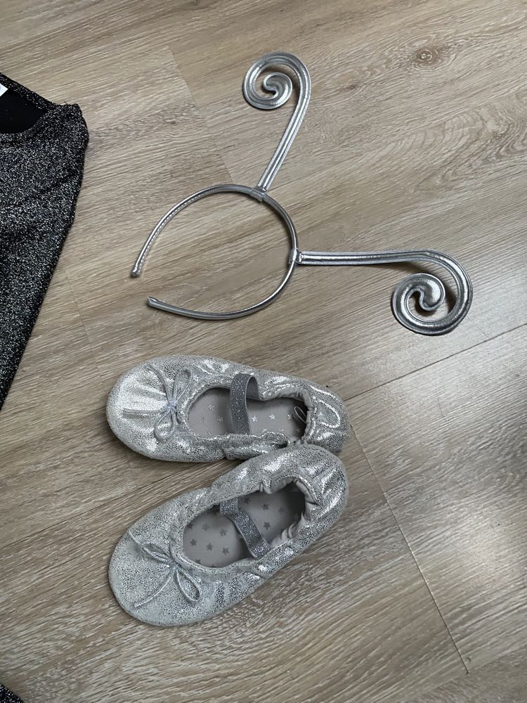 Komplet dla dziewczynki bal karnawał sylwester 110 4-5 lat i butki h&m