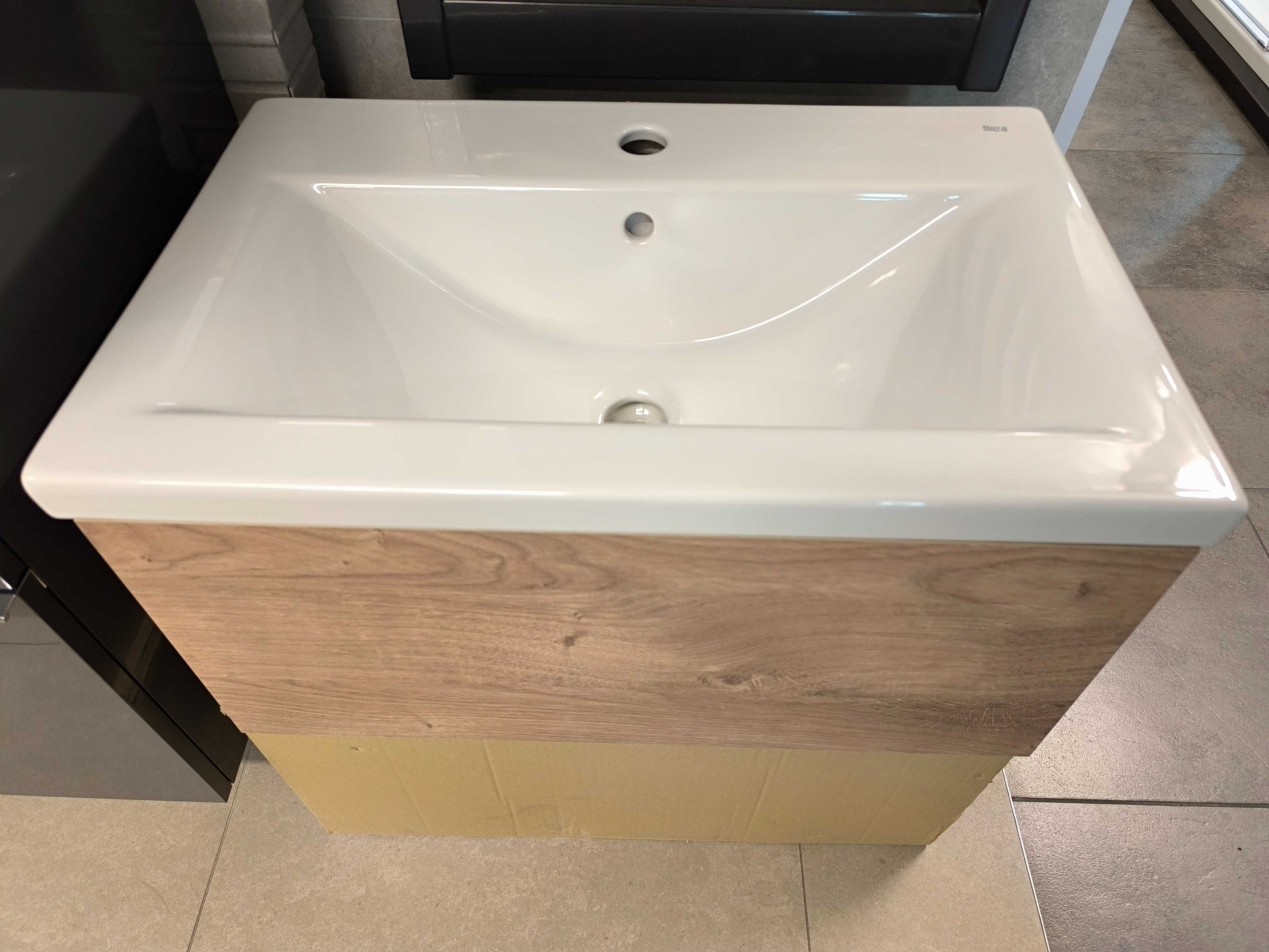 Szafka podwieszana z umywalką ceramiczną 60cm Roca