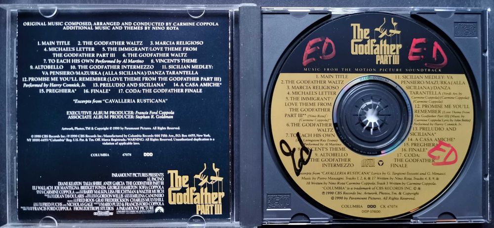 CD The Godfather Part III The Original Motion Picture Soundtrack