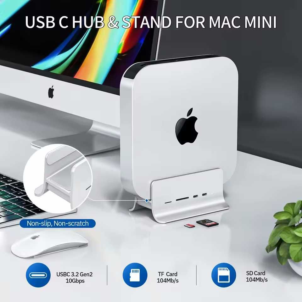 Периферія Apple Mac Mini - USB Hub з слотом M2 PCIe NVMe і M2 SATA SSD