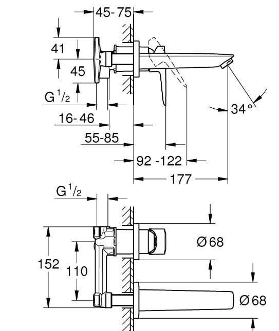 Змішувач для умивальника прихованого монтажу Grohe BauLoop 20289001