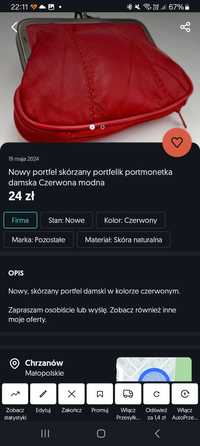 Zestaw 3 x portfel czerwony nowy modny