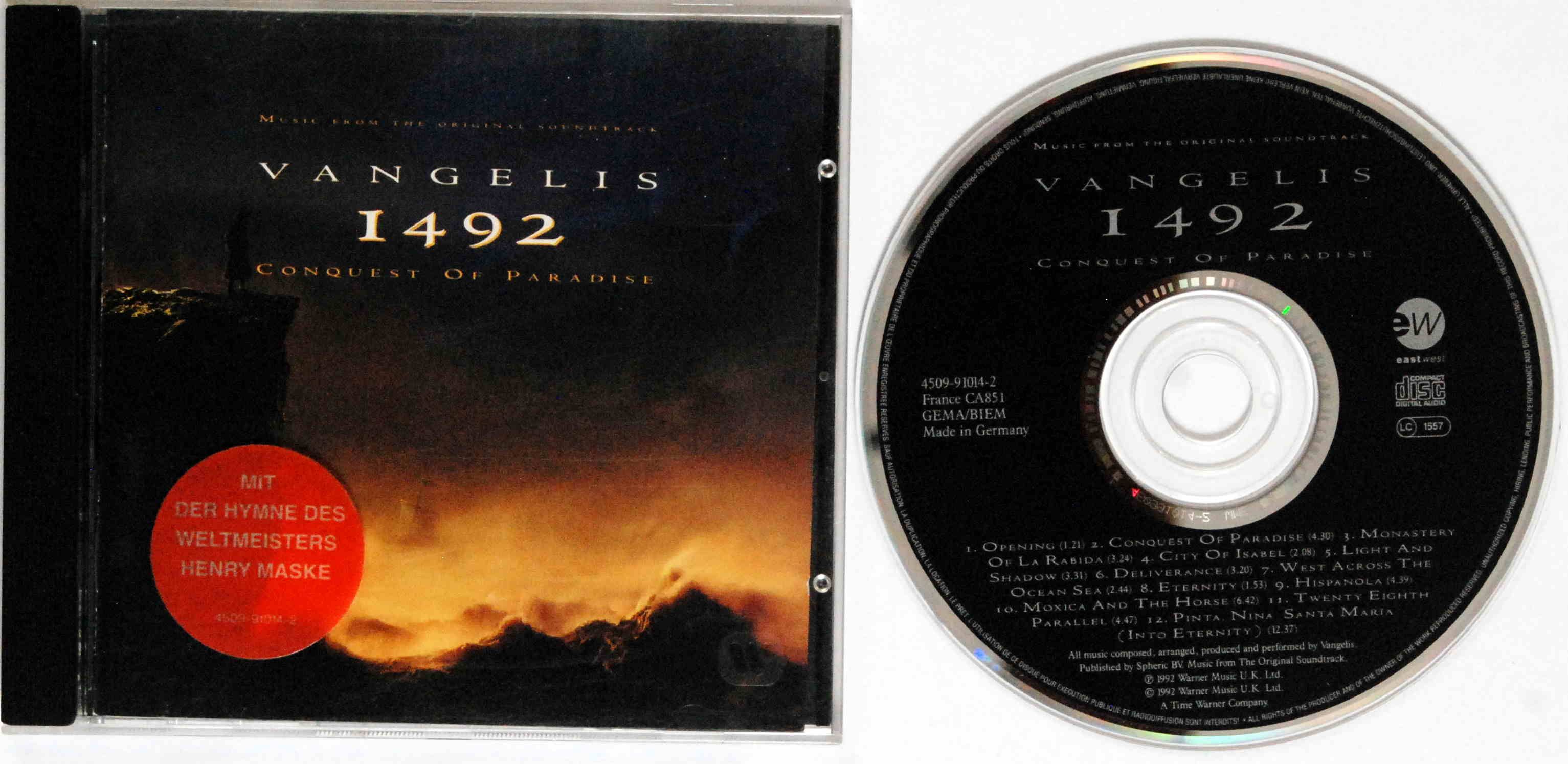 (CD) Vangelis - 1492 – Conquest Of Paradise - Wyd. 1992r.