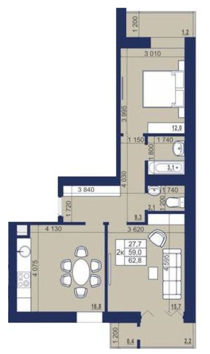 Продам 2-кімнатну квартиру у Новобудові