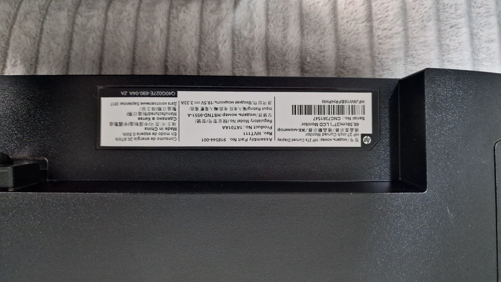 Monitor HP 27" Led Full HD 144hz Curved