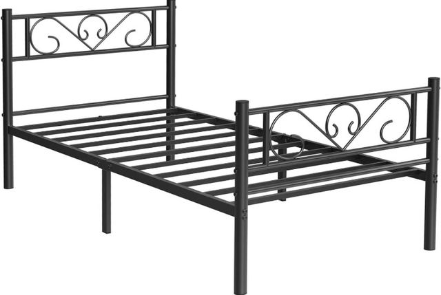 Łóżko czarne metalowe stelaż 190x90 cm loft
