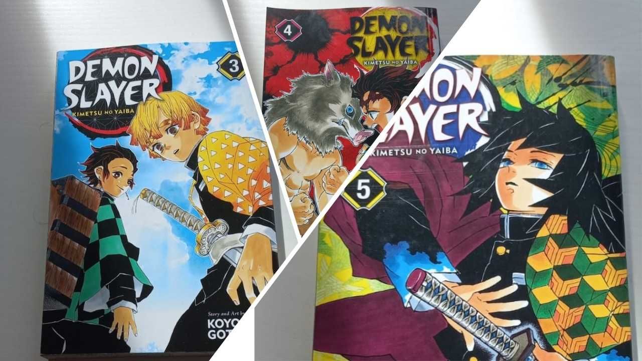 Livros mangá Demon Slayer 3, 4, 5 (English ver.)