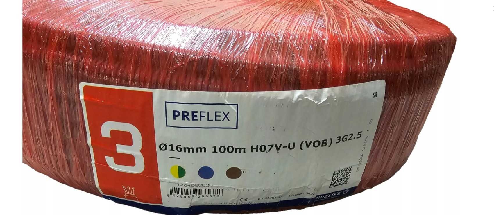 Kabel w peszlu, przewody w peszlu 3X2,5 100METRÓW PREFLEX