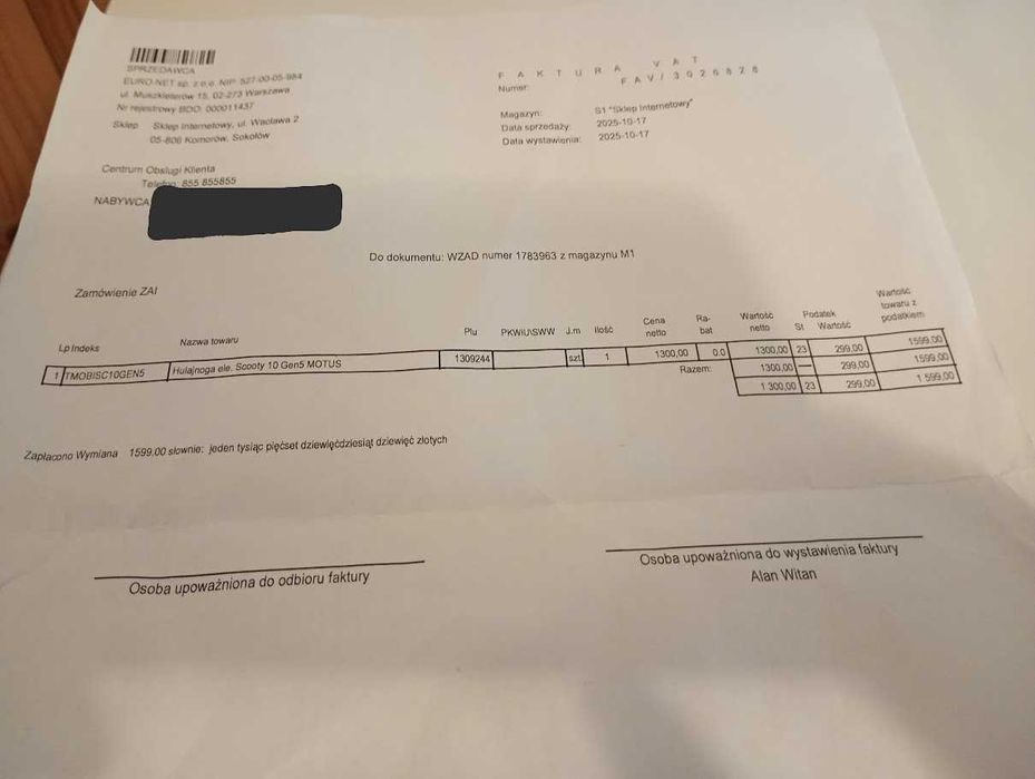 Motus Scooty 10 gen 6 NOWA 2 lata gwarancji