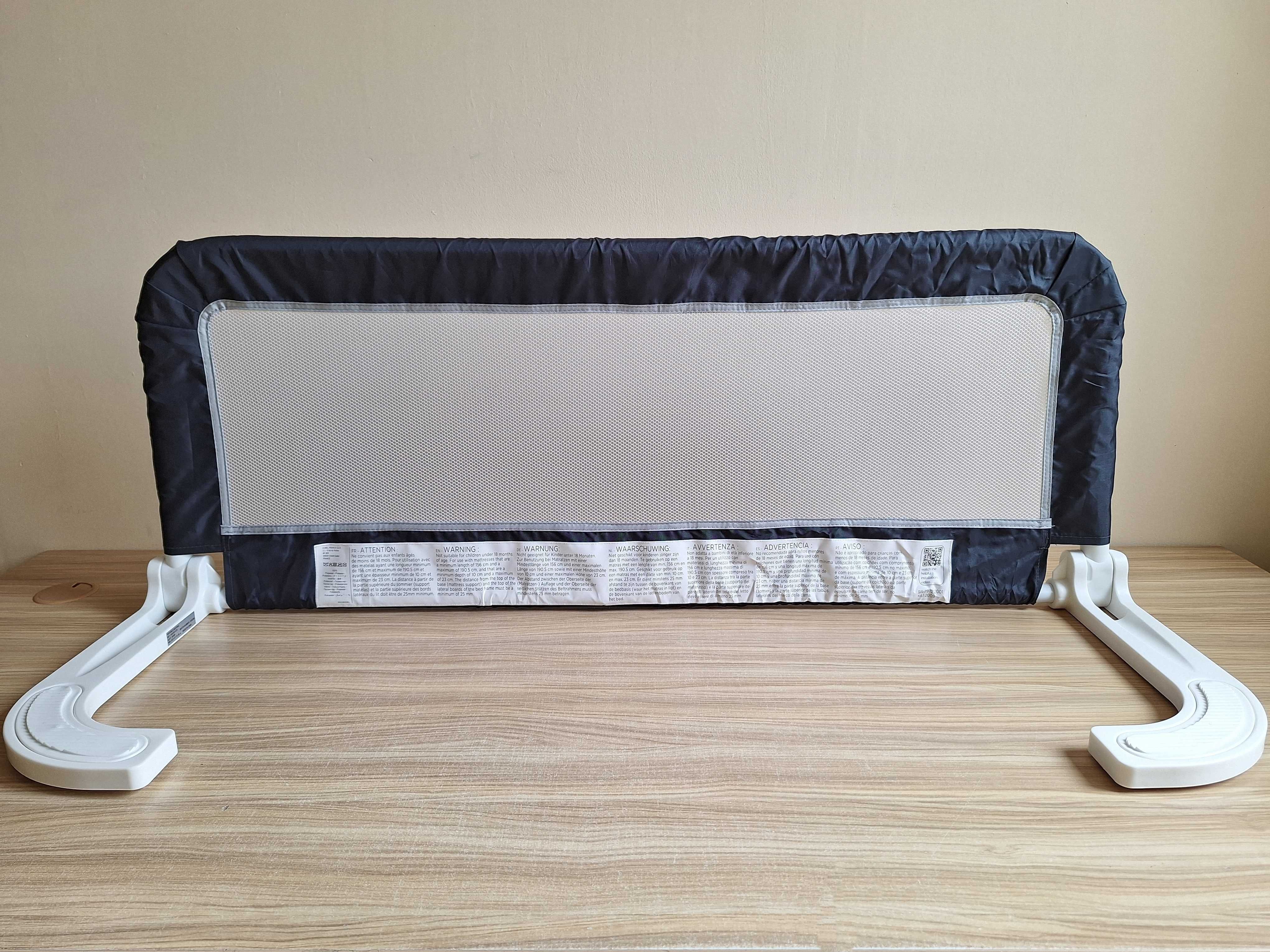 Barierka składana do łóżeczka Safety 1st 106x42 cm ciemnoszara A