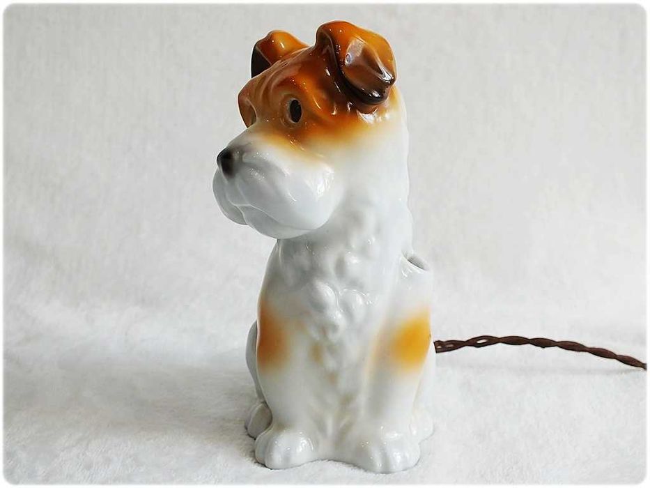 Przedwojenna Lampka - Piesek Porcelana 20-30' NP Neu Porzellan Tettau