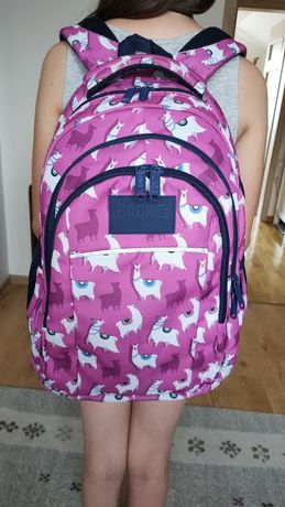 Plecak szkolny Back Up różowy w lamy model H