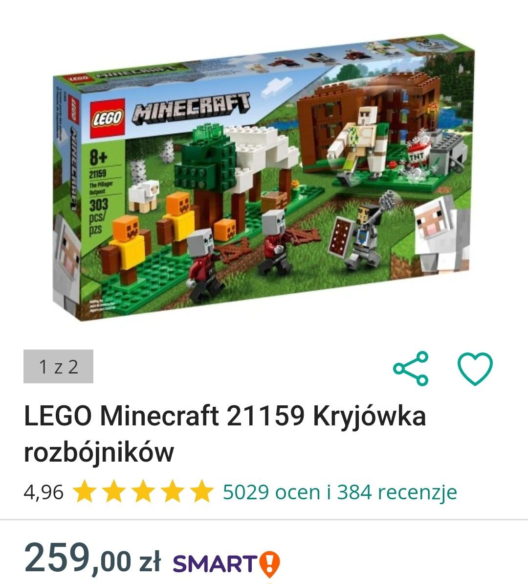 21159 lego minecraft kryjówka rozbójników klocki