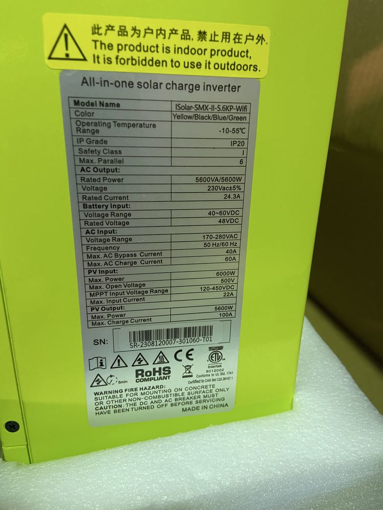 Inversor solar novo nunca usado 6200W
