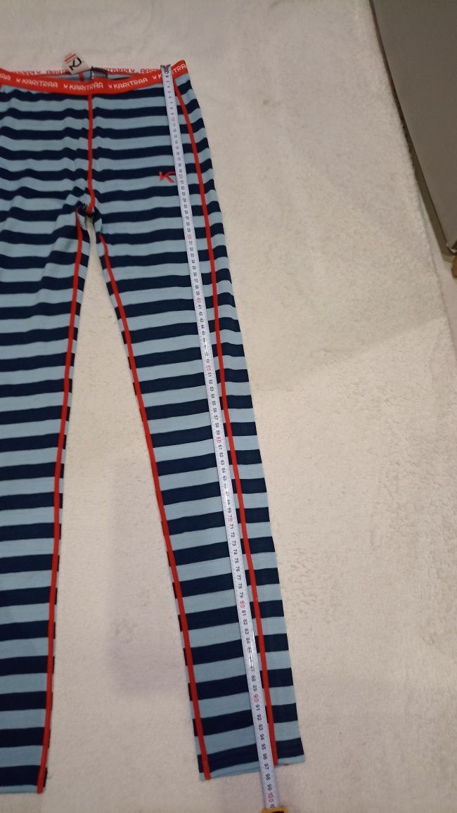 Śliczne getry legginsy termiczne wełniane, Wełna Wool Kari Traa S 36