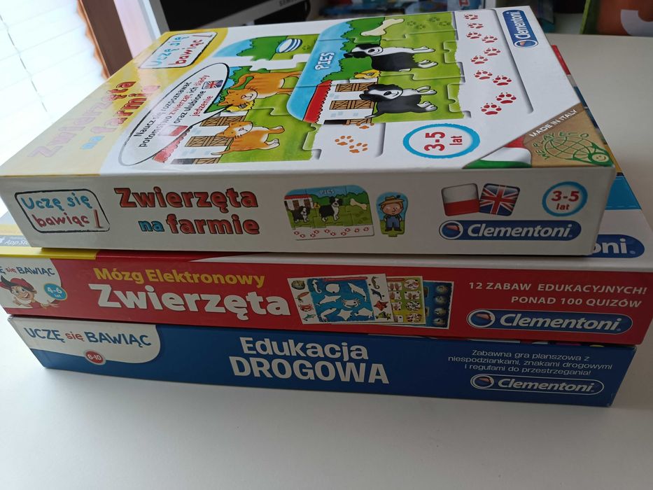 Clementoni gry Zwierzęta na farmie, Edukacja drogowa, Zwierzęta