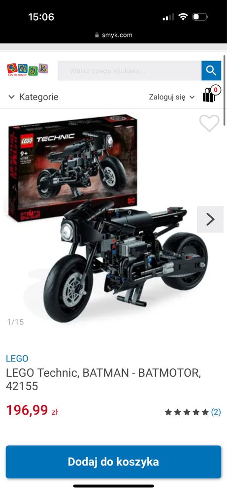 LEGO Technic, BATMAN - BATMOTOR, 42155