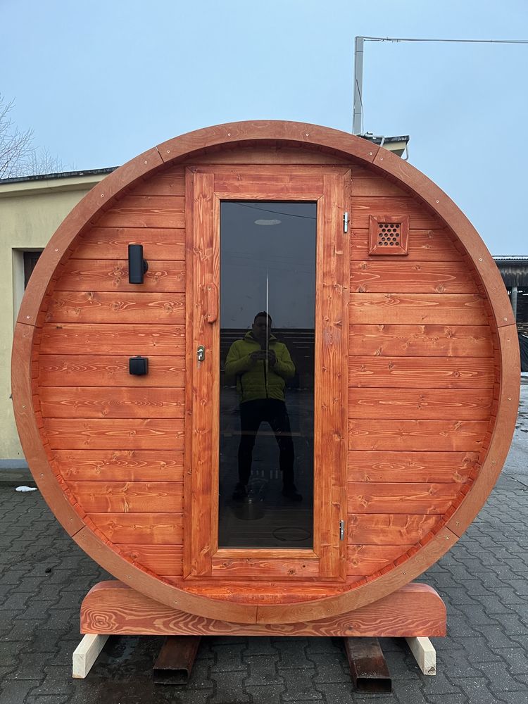 SAUNA OGRODOWA  200 cm typu beczka, bania