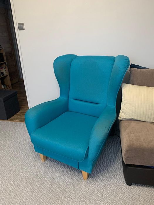 Fotel uszak turkusowy