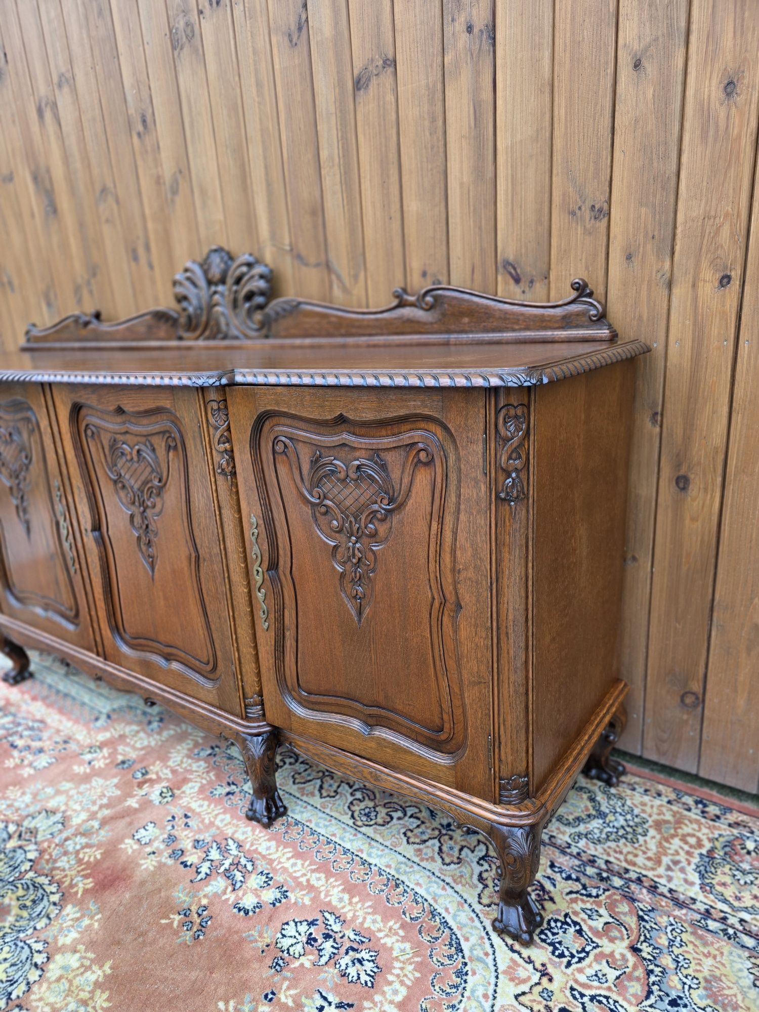 Komoda rzeźbiona chippendaile lwie łapy 227 cm #1682 Stylowy Węgrów