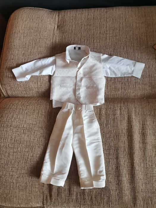Elegancki komplet chłopiec chrzest uroczystość