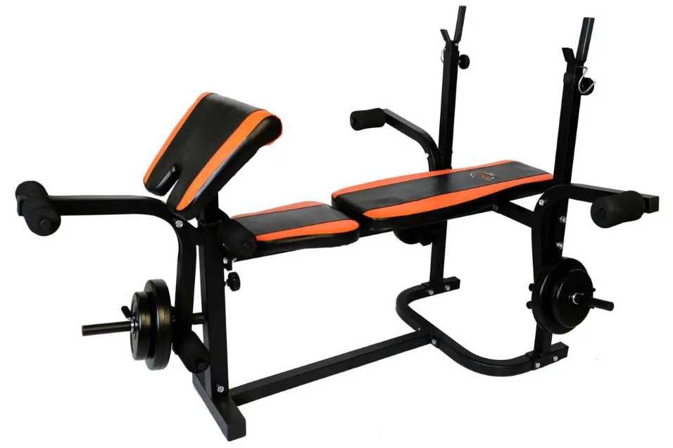 Скамья для жима универсальная WCG 0020 + верхняя тяга с партой Скотта