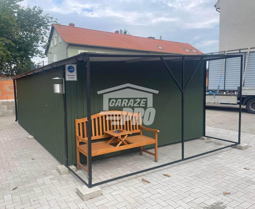 Domek ogrodowy schowek 5,5x4 wiata Brama - 2x okno rynny GP244