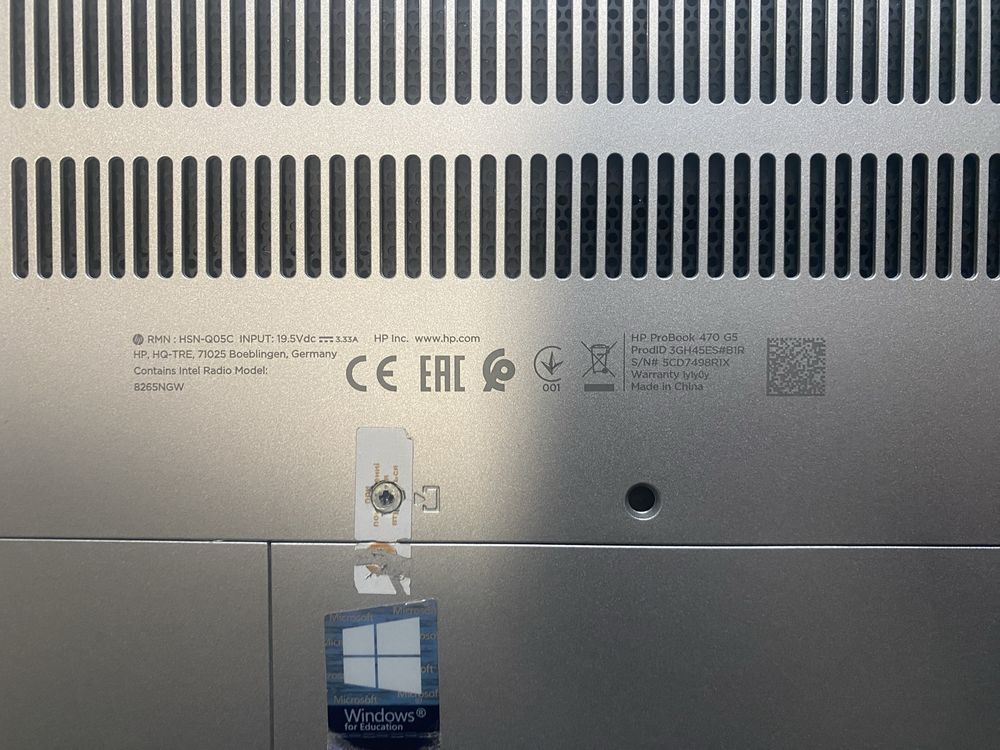 Ноутбук HP ProBook 470 G5 17,3 Core i5-8250U/4Gb/HDD 512 + 128 SSD