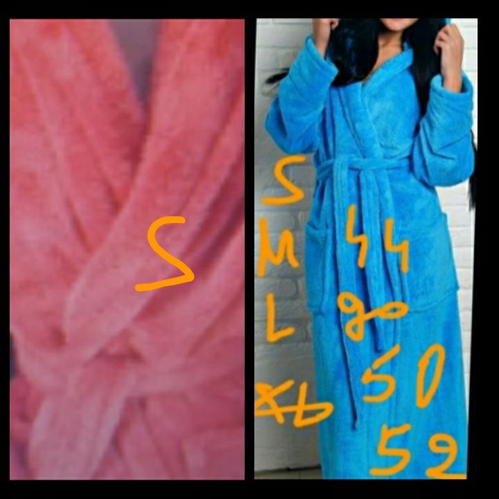 Распродажа махровые халаты короткие  44 -54 .длинные 44- 52 велюр 58