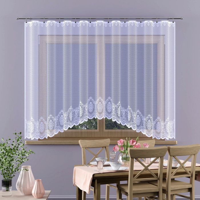 Firanka gotowa żakardowa Clarenta H929 230x120 cm biała