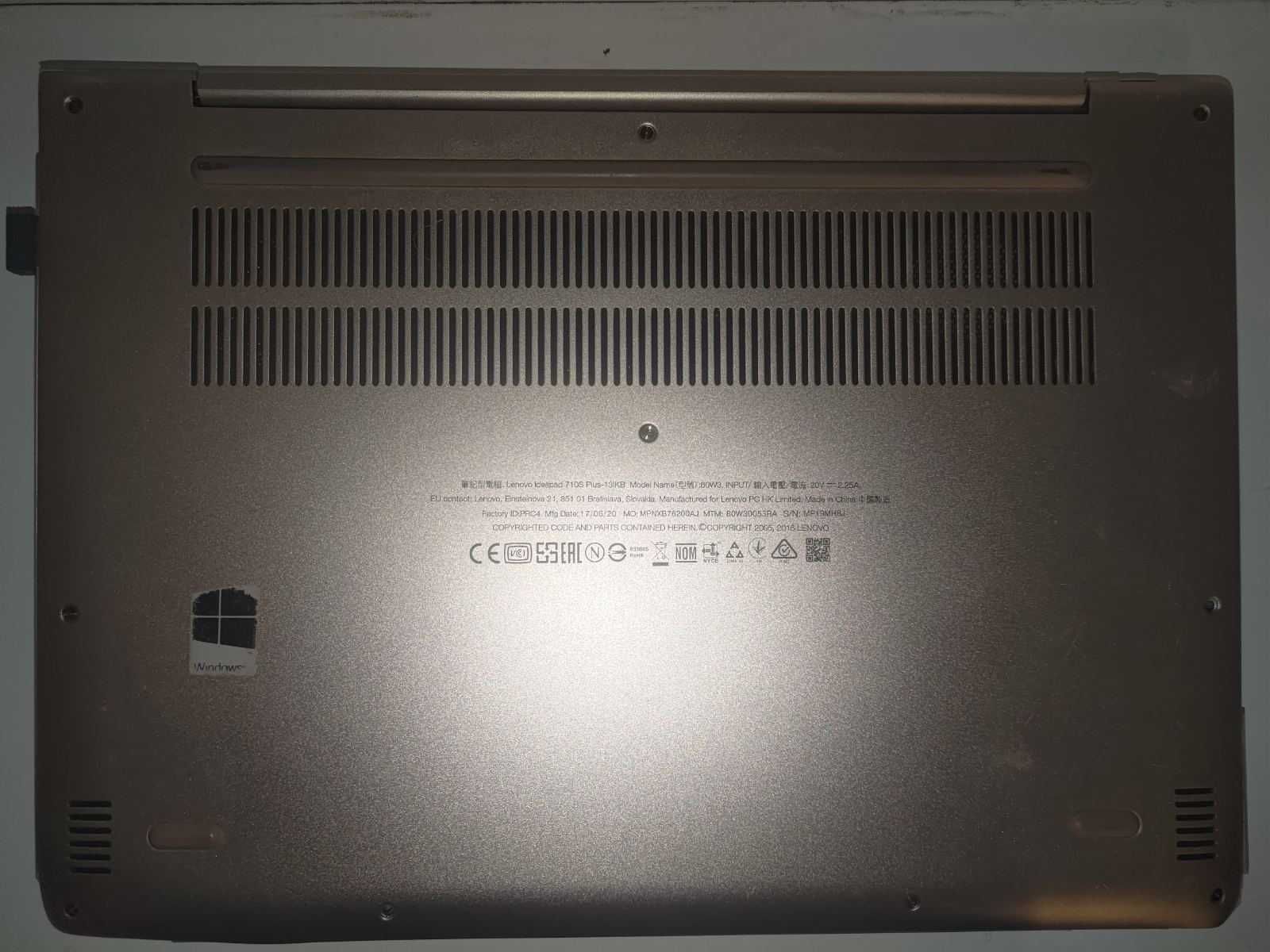 Продам ноутбук Lenovo IdeaPad 710s Plus-13IKB (БЕЗ ТОРГА)