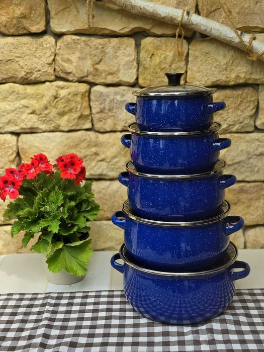 Promicja 79 zl  Garnki emaliowane w kropki