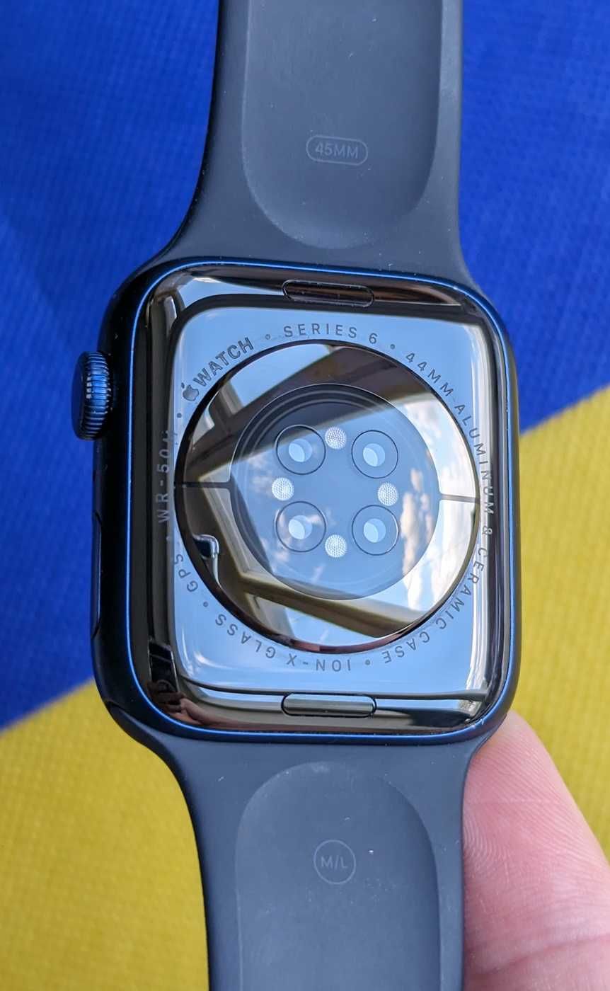 з США Гарантія Apple Watch 6 44 mm Blue ЕКГ Без подряпин все працює