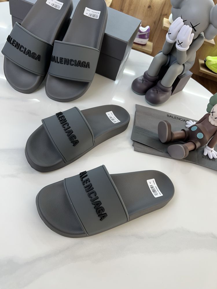 Тапочки Сланці BALENCIAGA Grey Logo