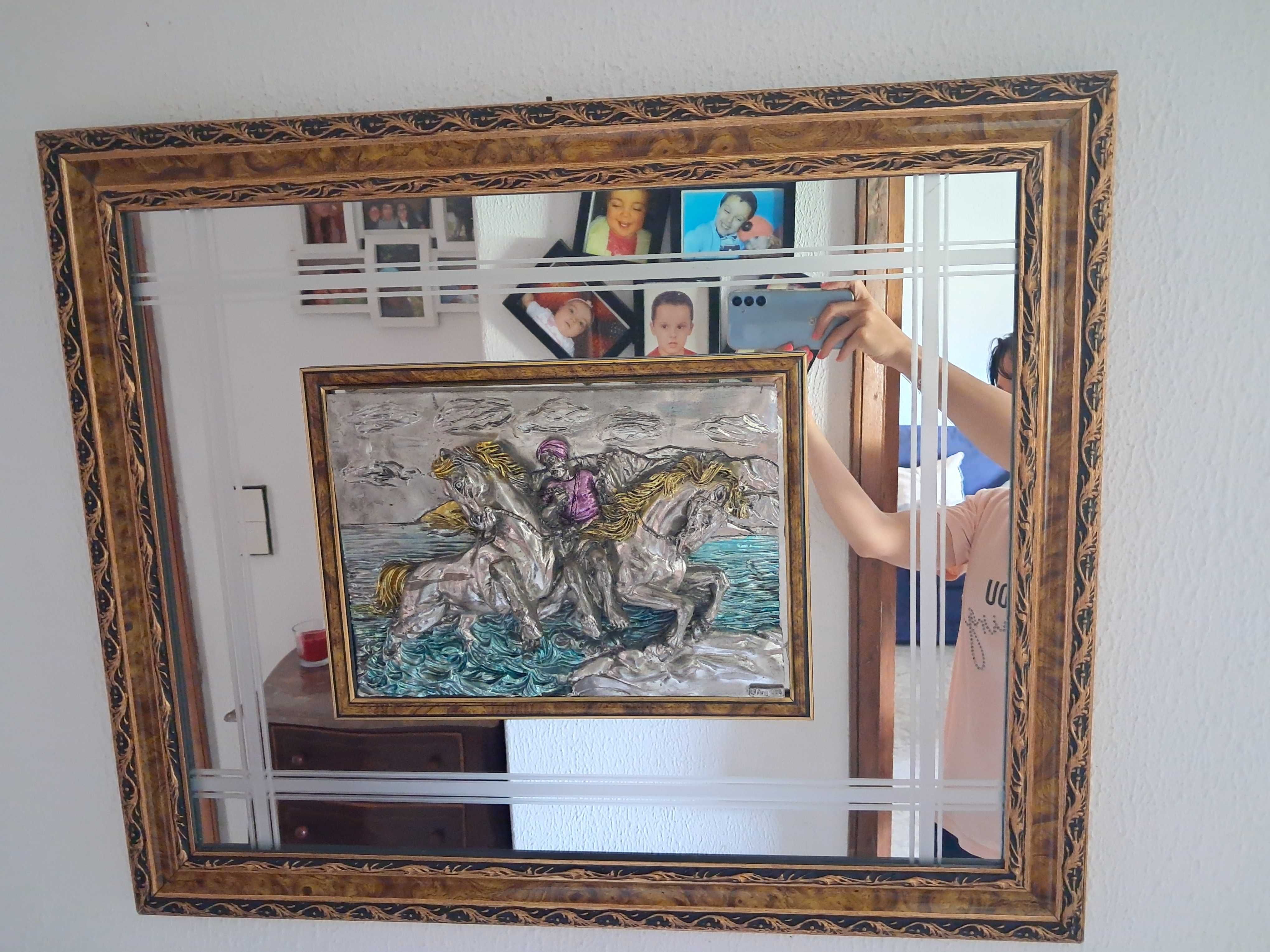Quadro espelho em prata