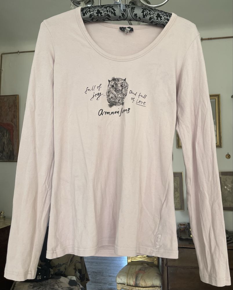 Bluzka longsleeve Armani Jeans r.M pudrowy róż