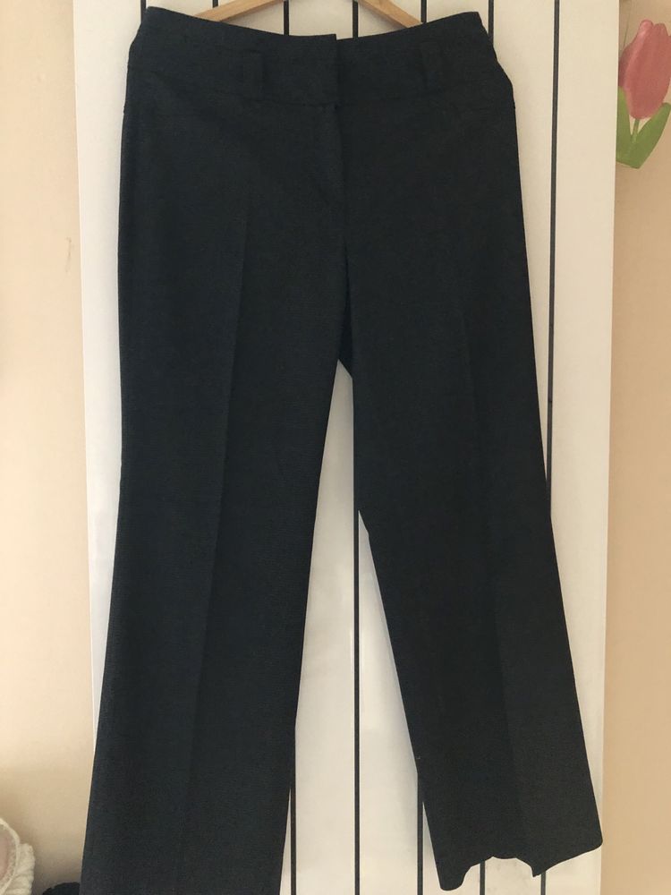 Czarne proste spodnie szarą drobną jodełkę Next r. 10R (38)