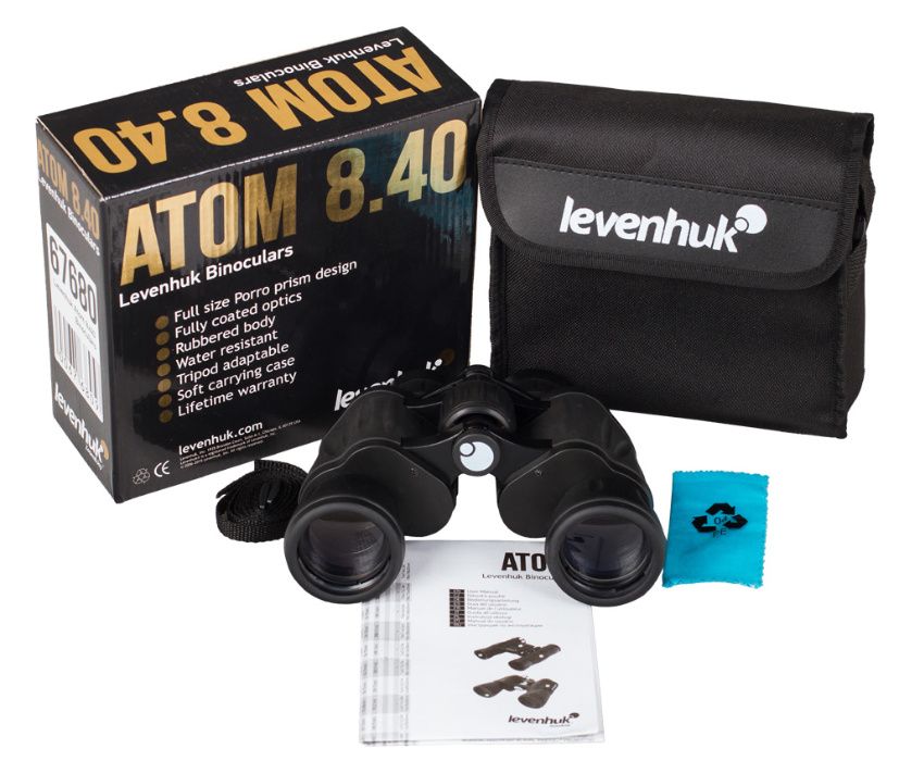 Lornetka Levenhuk Atom 8x40 zestaw